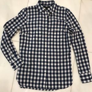 J crew white and blue button down